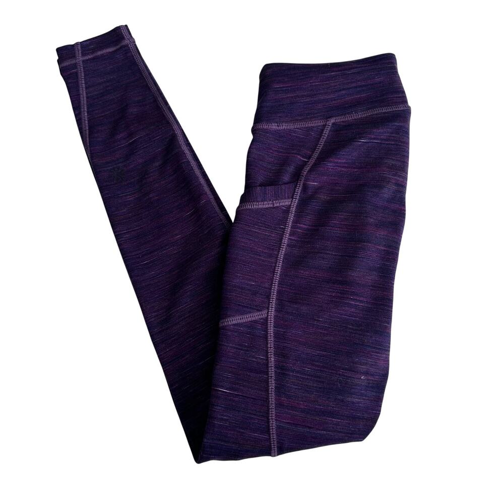 Athleta Girls Heathered Purple Athletic Leggings - Size 7